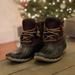 Sperry top-sider duck rain boots leather zip side